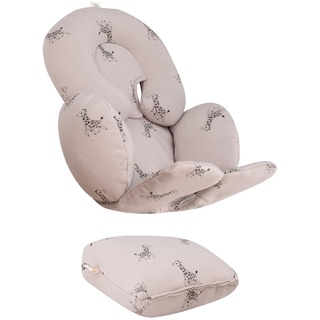 JYOKO Kids Sitzverkleinerer Antiallergikum Universal Baby 100% Baumwolle (Giraffe, Enthält Kopf-, eine Körper- und eine Rückenstütze, 3 Stück)
