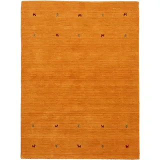 carpetfine Gabbeh Uni Wollteppich 60 x 90 cm Gelb