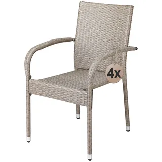 CASARIA CASARIA® Gartenstuhl 56 x 56 x 60 cm beige 4 St.