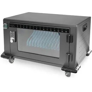 Digitus Mobiler Ladeschrank - 16 USB-C Lade-Plätze - Bis 14 Zoll - Aufbewahrung & Aufladen von Smartphones, Notebooks & Tablets - Tür mit elektr. Verriegelung