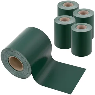 In And OutdoorMatch Sichtschutzfolie Charlotte - für Zaun - Flechtband - 140 m - Moosgrün matt - Rattan-Optik - Grün