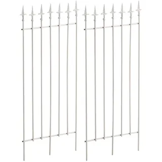 CLP Rankgitter 2er Set Metall weiß , 50x100x0.7 cm , Dekoration, Gartendeko