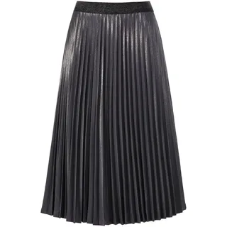 GOLDNER Plisseerock Damen Metallic Look Grau 21