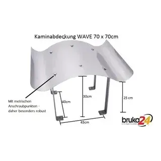 Massive Schornsteinabdeckung 70 x 70 cm Edelstahl Kaminhaube Kaminabdeckung Kaminblech Kamin