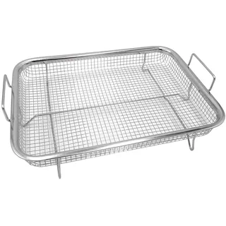 Backofen Edelstahl Grillkorb Grillschale Grillgitter Grillblech Heißluftgaren