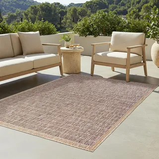 Tapiso Teppich YUCANA Outdoor Beige Balkon UV-beständig 120 x 170 cm - Beige