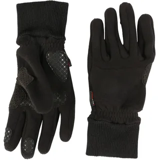 Ultrasport Basic Fleece-, Winter- und Fingerhandschuh Cozy für Damen und Herren mit Gripzonen zum Fahrradfahren und anderen Outdoor-Aktivitäten, schwarz, L