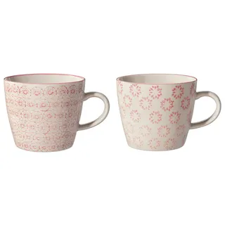 Bloomingville Tassen Isabella, rosa, Keramik, 2er Set
