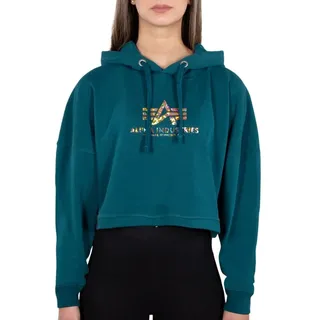 Alpha Industries Basic Hoody COS HOL. Print Wmn Kapuzensweat für Damen Deep Petrol