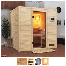 Bild Sauna »Jacky«, 4,5-kW-Ofen mit ext. Steuerung, beige