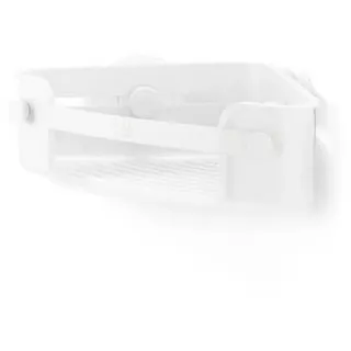 Umbra Duschablage, FLEX Klebe-Eckbehälter, Weiß Badezimmer-Organizer