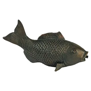 Ubbink Wasserspeier Fisch Polyresin Anthrazit Bronze 35x14x19 cm witterungsbeständig - Bronze, Grau