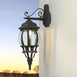 Licht-Erlebnisse Außenlampe Wand, Anthrazit, Rustikale Außenleuchte Wand, H:54 cm, IP44, E27, Aussenleuchten Hauswand, Lampe Terrasse Außen, Wandleuchte Außen