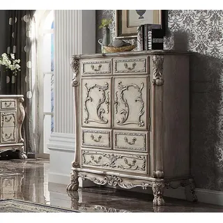 Barock Kommode Schrank Luxus Kommoden Schrank Regal Konsole Möbel Silber Regale - Silber