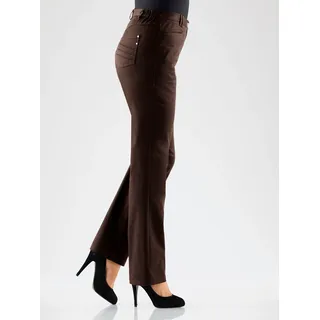 Funktionshose COSMA, Damen, Gr. 46, Normalgrößen, braun (mokka), 97% Baumwolle, 3% Elasthan, unifarben, lang, Hosen Funktionshose