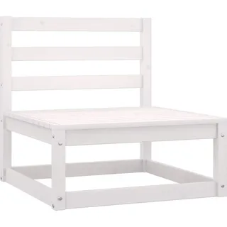 Garten-Mittelsofa Weiß Massivholz Kiefer - Weiß