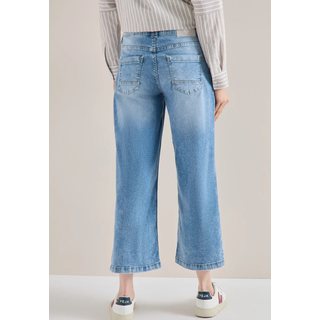 Loose-fit-Jeans CECIL "Style Neele", Damen, Gr. 30, Länge 26, light blau washed, Denim/Jeans, Obermaterial: 78% Baumwolle, 20% Polyester, 2% Elasthan. Futter: 52% Polyester, 48% Baumwolle, unifarben, loose fit 7/8-Länge, Jeans Loose-fit-Jeans, mit Stretch