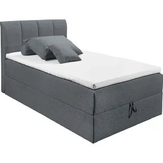 ed-lifestyle ED Lifestyle Granada 2 Polsterbett Holzwerkstoff/9-Zonen-Tonnentaschenfederkern H2 120x200 cm Anthrazit