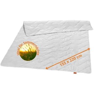 sleepling Sommerdecke 155x220 cm, Wildseidendecke, Sommerbettdecke leicht 155 x 220 cm, Bettdecke, Bezug aus 100% Baumwolle, Made in Germany, Oeko-Tex, waschbar