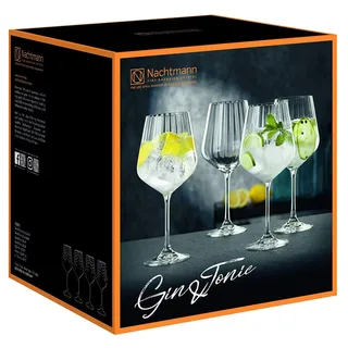 Nachtmann Vorteilsset 4 x 4 Glas/Stck Gin&Tonic 7886/0 Gin&Tonic 102892 und Geschenk + Spende