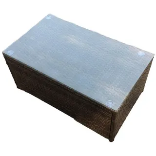 Fimous Gartenmöbel Couchtisch Polyrattan 1-teilig , Braun , Metall, Kunststoff, Glas , Rechteckig , 50x37x85 cm , Gartenmöbel, Gartentische
