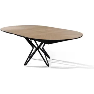 Runder Esszimmertisch Ausziehbarer Modern Küchentisch Holz Braun - Braun