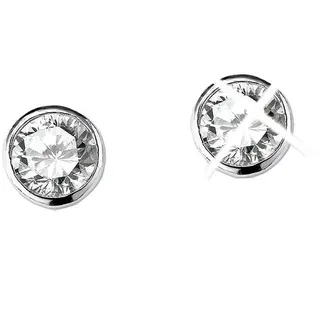 Paar Ohrstecker S.OLIVER "9079094", silber (silberfarben, kristallweiß), Ohrringe, Damen, 6mm, Silber 925 (Sterlingsilber), Paar Ohrstecker, mit Zirkonia (synth.)