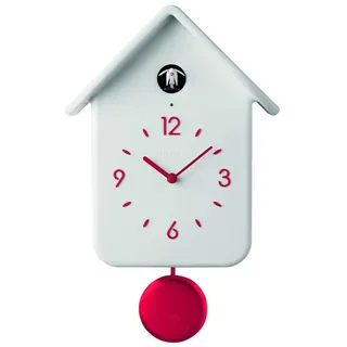 guzzini weiße Kuckucksuhr QQ mit Pendel in rot - Rot