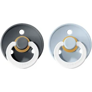 BIBS Colour Natural Rubber Size 1: 0+ months Schnuller Iron Night / Baby Blue Night 2 St.