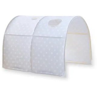 Homestyle4u 1878, Kinder Tunnel für Hochbett, 90 cm Breit Grau Weiß Sterne - Grau
