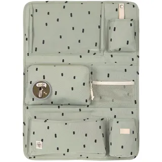 Lässig Autoorganizer Autorücksitzorganizer Rücksitztasche für Auto zum Hängen zusammenklappbar/Car Wrap-to-Go Happy Prints Oliv