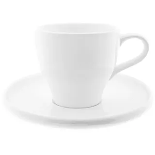 12 Tlg. Mokkatassen Set mit Untertasse, Relief-Design - 100 ml - Weiß
