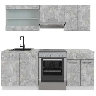 Vicco Küchenzeile R-Line 200 cm grau