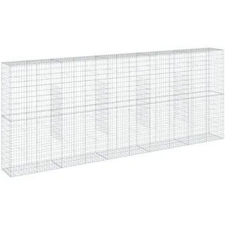 vidaXL Gabione mit Deckel 500x50x200 cm Verzinktes Eisen - Silber