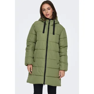 ONLY Steppmantel »ONLCLAIR PUFFER HOOD COAT OTW CC«, grün