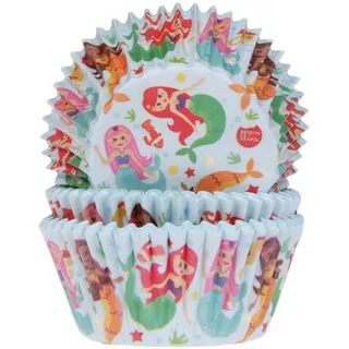 House of Marie 50 Muffinförmchen Meerjungfrau | Mermaid | Sommer | aus Papier