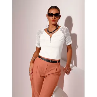 creation L Spitzenshirt »Shirt«, 1 Stk., weiß