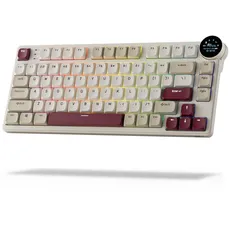 RK ROYAL KLUDGE N80 Mechanische Tastatur mit Smart Display & Knopf, Top Mount 75% Kabellose Mechanische Tastatur BT/2.4G/USB-C, Hot-Swap-fähige, Software-Unterstützung, 80 Tasten