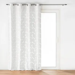 Douceur d'Intérieur Geolia Ösenvorhang (135 x 260 cm), Weiß, Ausbrenner-Samt
