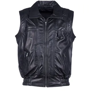 Lederweste JCC "Lederweste BigVest2", Herren, Gr. 62, schwarz, Obermaterial: 100% Lammnappaleder LANA., Westen Lederweste