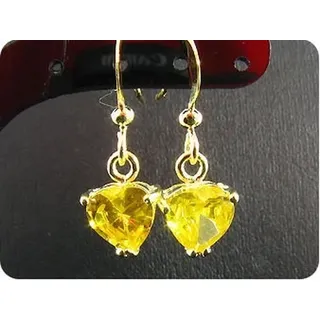 Mineralien und Steine Précieuses. Ohrringe Topas Gelb 2x7 MM Vergoldete