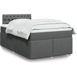 Langlebige Boxspringbett mit Matratze Dunkelgrau 120x200 cm Stoff Gästebett mit Lattenrost Möbel5655384 - Grau