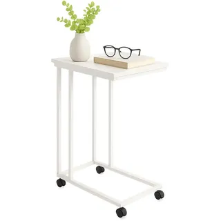 Relaxdays Beistelltisch Weiß MDF 68 x 50 x 35 cm
