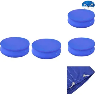 vidaXL Poolabdeckungen 2 Stk. für 360-367 cm Runde Aufstellpools - Poolabdeckungen & -unterlagen - Blau