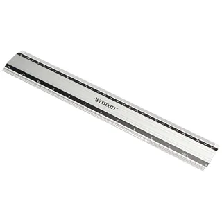 Westcott Aluminium-Lineal besonders rutschfest, 30 cm, 12 Zoll