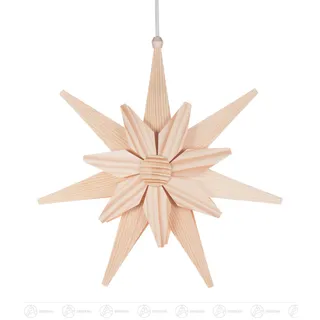 Fensterschmuck Weihnachtsstern doppelt natur, elektr. Beleuchtung Breite x Höhe x Tiefe 36 cmx36 cmx10 cm NEU - Naturbelassen