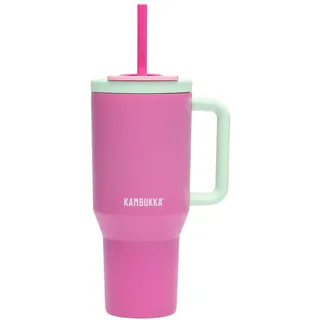 KAMBUKKA Rio Thermobecher mit Henkel, 1000 ml, Bubblegum Mint mit luftdichtem Deckel