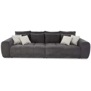 luma-home Big-Sofa Federkern B306/T134/H86 cm, Liegefläche 120x240 cm, Cord Dunkelgrau / 15171 , Textil , Füllung: Polyurethan (Pur) , einzeln stellbar,Rechteckig , 306x86x134 cm , Wohnzimmer, Sofas & Couches, Sofas, Bigsofas