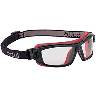 Bollé Safety ULTIPSI, Schwarz und Rot Schutzbrille, Einheitsgröße, klare Objektive Serie ULTIM8, schwarz/red