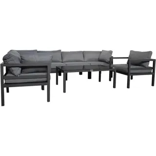 Jet-Line Gartenlounge Kreta XXL in Hellgrau und Anthrazit mit Aluminiumrahmen